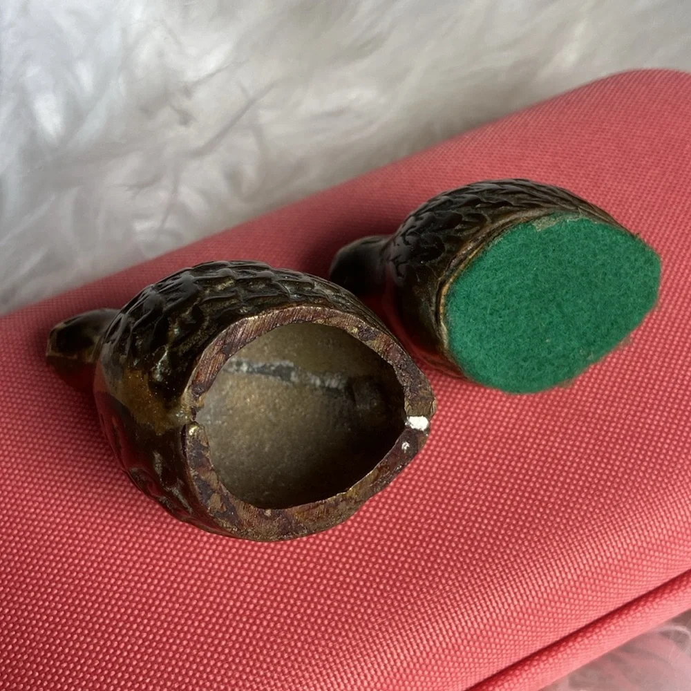 Vintage Brass Quail Bird Statues Figurine/ Paperweights- Set of 2